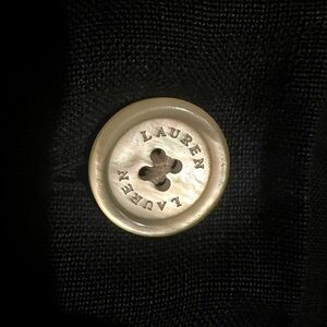 Lauren Ralph Lauren Black 100% Linen Jacket Blazer Petite 12p Career Classic